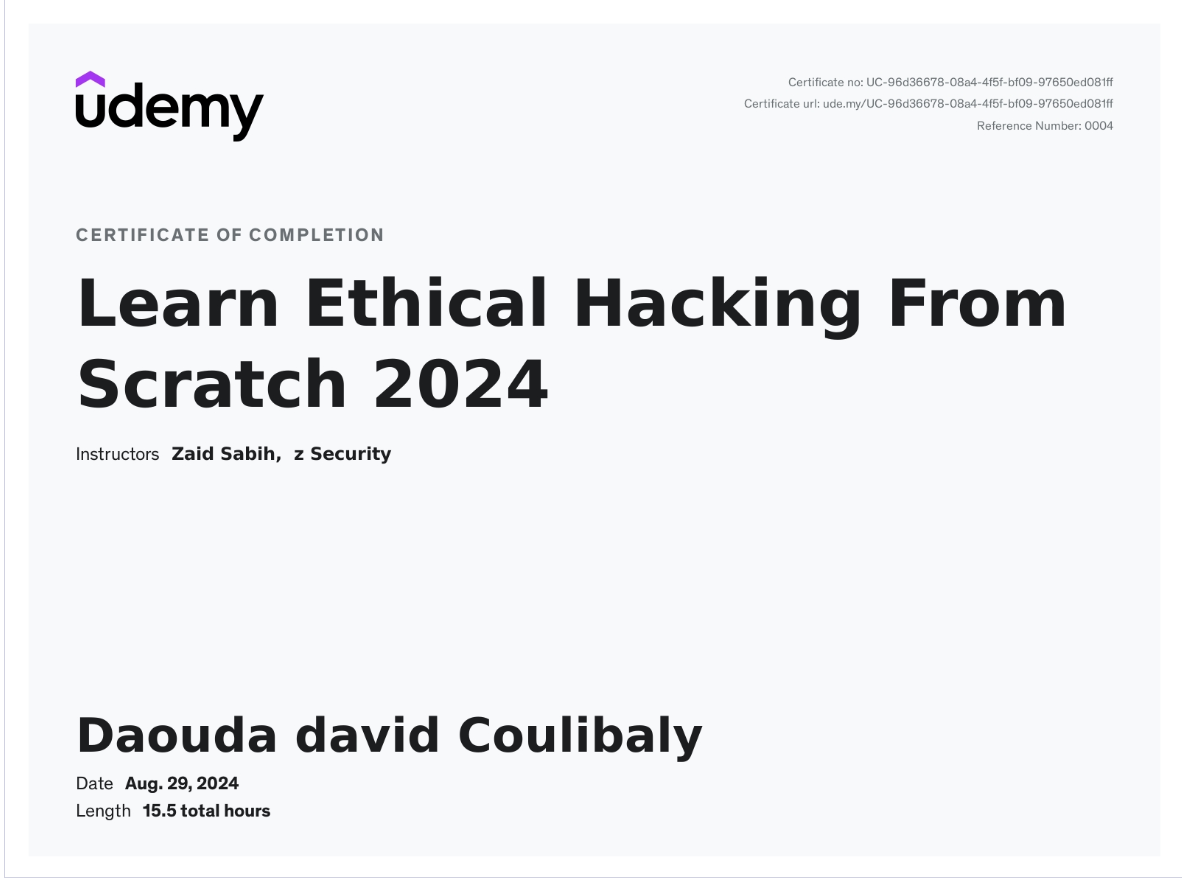 Ethical Hacking Certificate